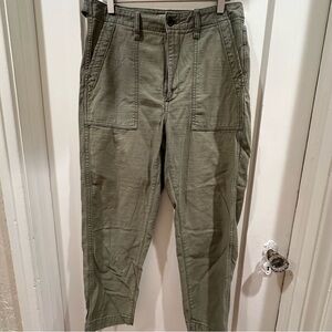 Madewell Olive-Green Cropped Utility Pants